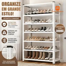 Prateleira Organizador Metálico Resistente Aço Inoxidável Altura Regulável Montagem Simples para Armazém Casa