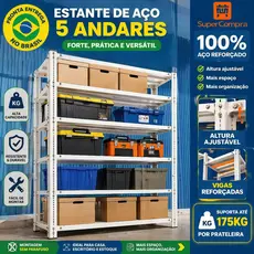 Estante de Aço Reforçada Multiuso 3/4/5 Andares Alta Resistência Fácil Montagem para Casa e Escritório