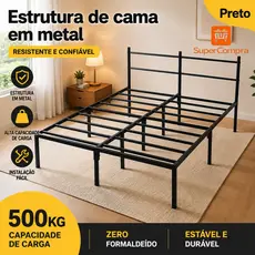Cama de estrutura de ferro estrado de cama cama de casal suporte para cama silencioso sem rangido