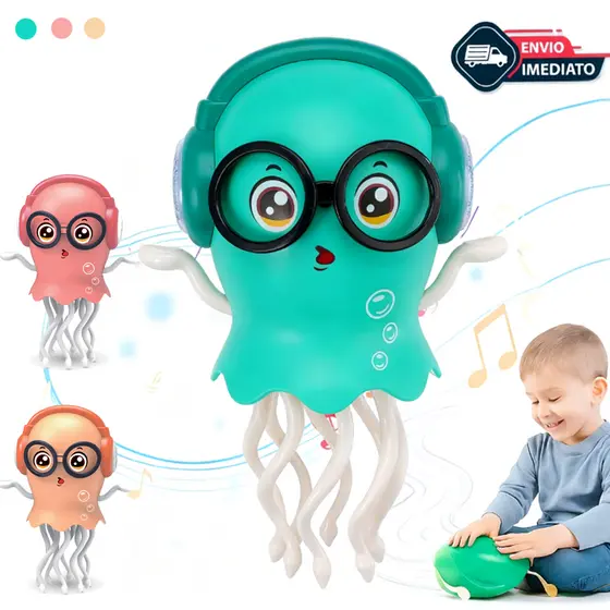 Polvo Dançarino Musical com Luz Sensor Brinquedo Interativo Infantil Bateria Brinquedo Presente Bebês P21
