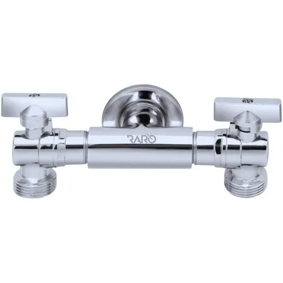 Torneira Metal Dupla Para Maquina De Lavar Tanque Tanquinho Jardim Quintal Multifuncional Multiuso
