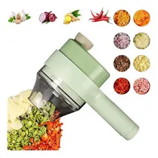 Mini Processador Elétrico Cortador Fatiador Legumes Multifun Verde