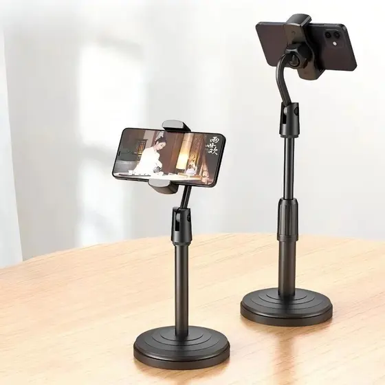 Suporte de Mesa para Celular Altura Ajustável Ângulo de 360º Universal e Prático