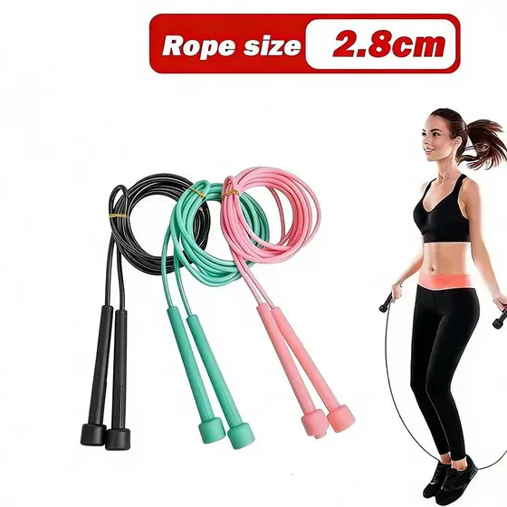 Corda de Pular PVC 280cm Ajustável Antiderrapante, Treino Fitness para Exercício Casa e Estudantes