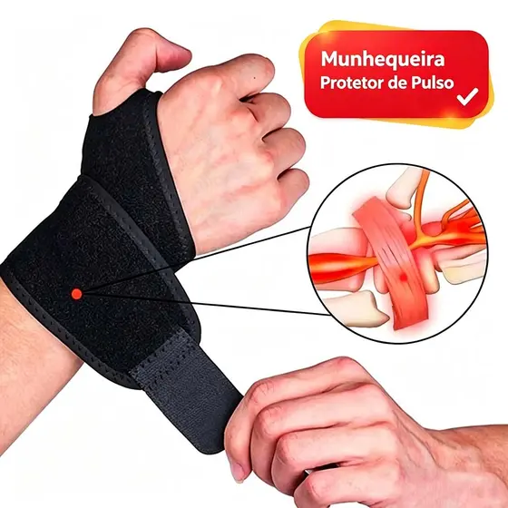 Munhequeira De Compressão Ajustável - Alívio De Dor E Tendinite !
