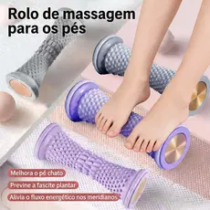 Rolo Massageador de Pés e Bola de Fáscia Plantar, para Relaxamento e Yoga