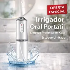 Irrigador Portátil Recarregável  Multifuncional Jato de Água para Higiene Bocal Limpeza Dental