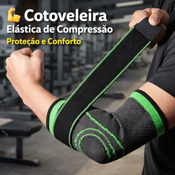 Cotoveleira para Epicondilite Ajustável Alta Compressão Tensor Ortopédico e Protetor de Cotovelo