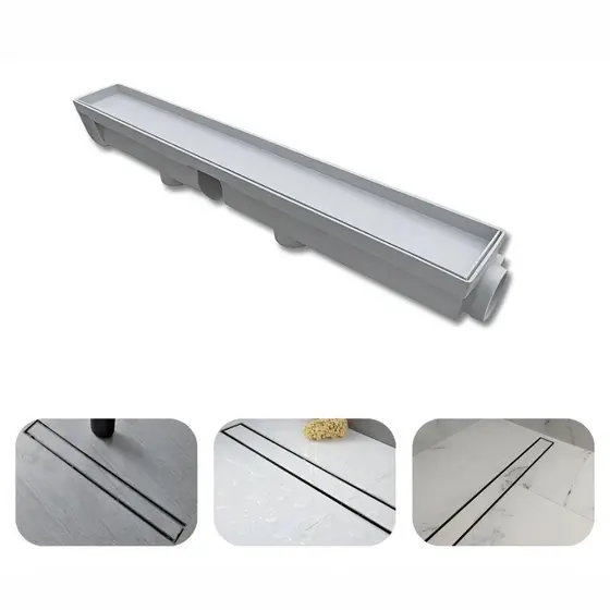 Ralo Invisível Linear 6X50 - Cinza