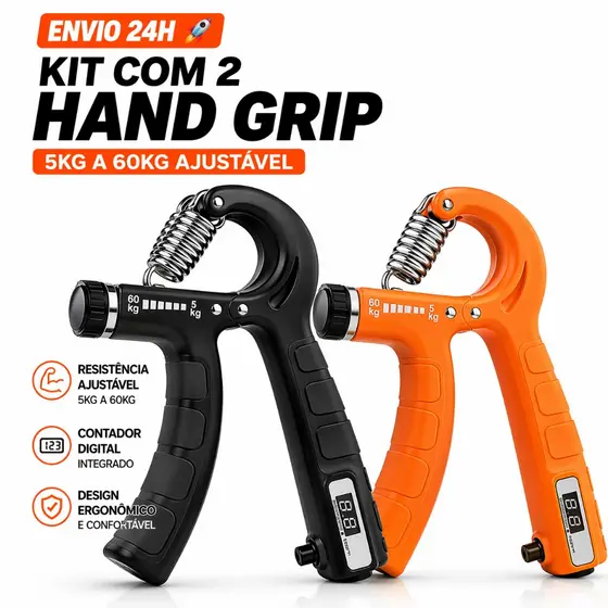 Kit 1-2 Ki Hand Grip Com Mola Ajuste 5kg A 60kg Kit  Flexor Punho Com Mola Ajustável