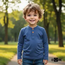 Camisa Henley Manga Longa Infantil Malha Ecológica