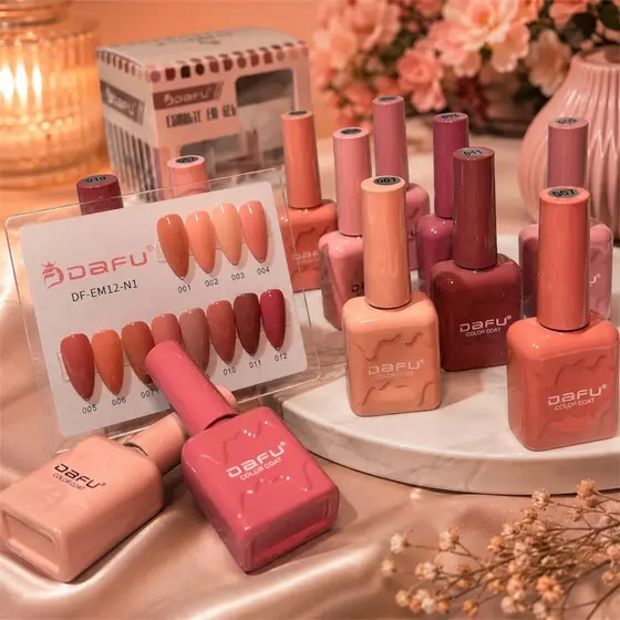 Kit 12 Esmaltes em Gel Dafu Tons Nude 10ml