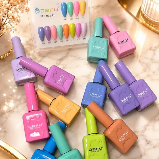 Kit 12 Esmaltes em Gel Dafu Tons Pastéis 10ml