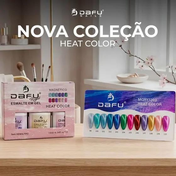 Kit Caixa 12 Esmaltes Em Gel Magnetico Heat Color Varias Cores 10 ml