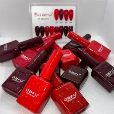 Caixa 12 Esmaltes em Gel Dafu Tons Vermelho - Cereja 12 Cores -10 ml cada
