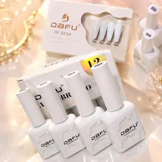 Kit 4 Esmaltes em Gel Branco + Renda Francesinha Dafu 10 ml