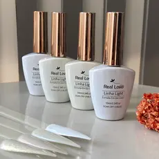 Kit Francesinha Branco + Renda Esmaltes em Gel Tons de Branco Real Love 10 ml