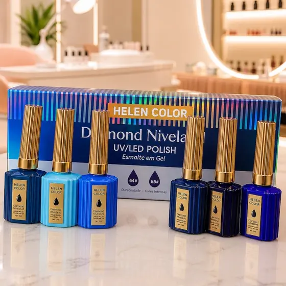 Kit 6 Esmaltes em Gel Diamond Helen Color 15 ml 61-66