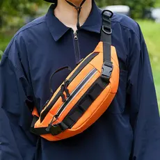 Bolsa transversal de ombro único para uso externo, bolsa de peito esportiva masculina de grande capacidade, bolsa transv
