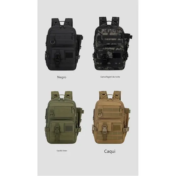 Mochila tática multifuncional de grande capacidade para uso externo, à prova d'água, resistente ao desgaste e durável, a