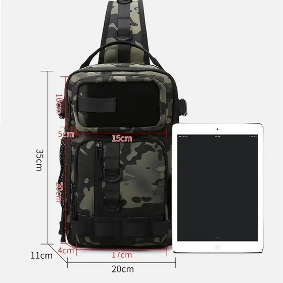 Mochila Tática para Esportes ao Ar Livre, Essencial para Armazenamento de Iscas de Pesca, Impermeável e Durável com Múlt