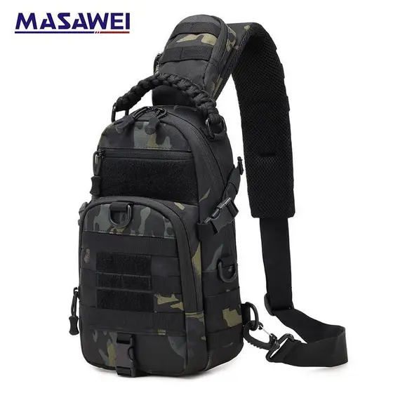 Mochila tática portátil para esportes ao ar livre, ideal para ciclismo, caminhadas e pesca, feita de tecido Oxford imper