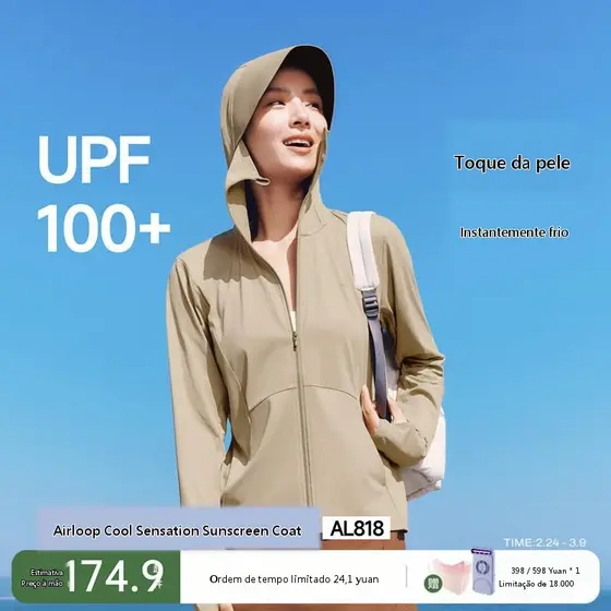 Jaqueta feminina de seda gelada com toque fresco, proteção UV, casaco solto para atividades ao ar livre no verão, jaquet