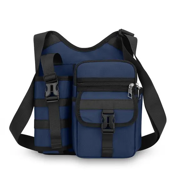 Bolsa masculina de ombro único, design tático elegante, adequada para caminhadas ao ar livre e deslocamentos urbanos, fe