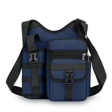 Bolsa masculina de ombro único, design tático elegante, adequada para caminhadas ao ar livre e deslocamentos urbanos, fe