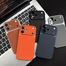 Capa De Couro Vegano Com Janela Grande Para iPhone 11 16 17 Pro Moderna Venda Quente Simples