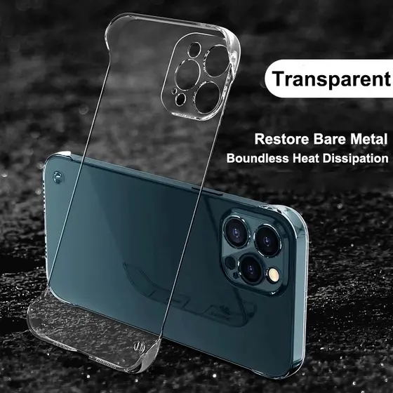 Capa Protetora Transparente Sem Moldura Para iPhone 17Air 13 12 11 14 15 16 17 18Pro MAX PLUS X XSMAX XR À Prova De Choq