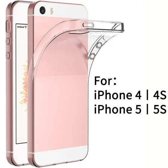 Capa Macia De Silicone Ultrafina Para iPhone 4 4S 5 5S Transparente Shell Slim Clear Cover TPU Case