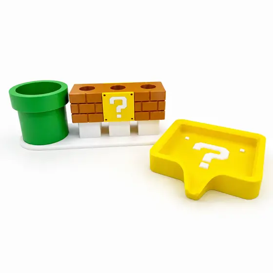 Kit Banheiro Super Mario | Porta Escovas 3 ou 4 Compartimentos + Porta Sabonete