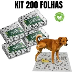 Kit Jornal Pet Higiênico 50/100/150/200 Folhas Grande 64x58cm Biodegradável Atóxico Não Vaza - cachorro - gato