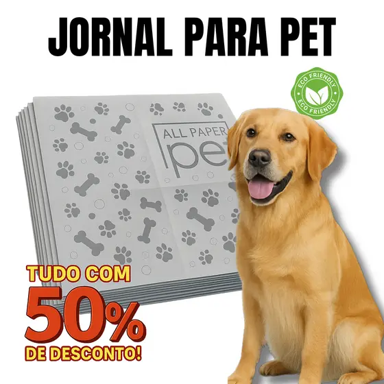 Jornal Papel Pet Limpo 1KG. 2KG, 3KG, 4KG, 5KG, Tapete Pet Biodegradável FOLHAS GRANDES 64 ×58