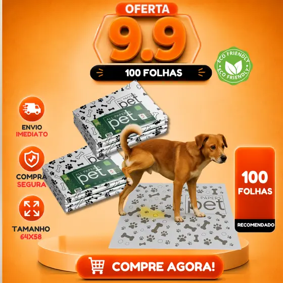 Kit Jornal Pet Higiênico 50/100/150/200 Folhas de alta Absorção - tamanho gigante