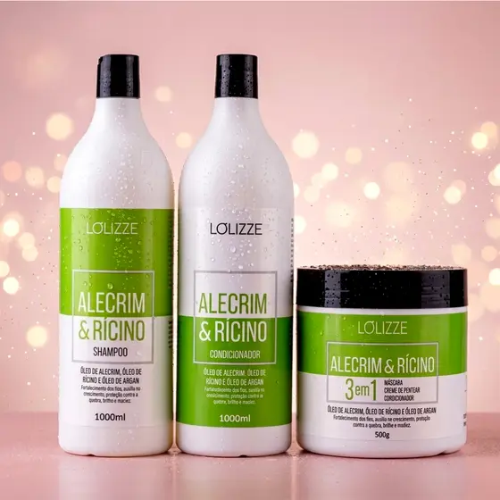 Kit Antiqueda Alecrim Shampoo e Condicionador + Máscara Fortalecimento Capilar