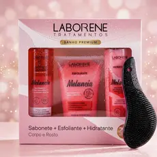 Kit Banho Premium Corpo e Rosto Sabonete 200ml, Esfoliante 170g e Hidratante 200ml