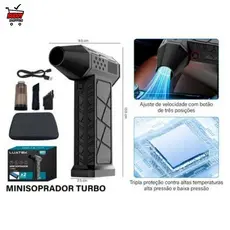 Mini Soprador Turbo Ar Comprimido Elétrico Sem Fio Com Acessórios E Maleta Limpeza Carro PC LWJ-282