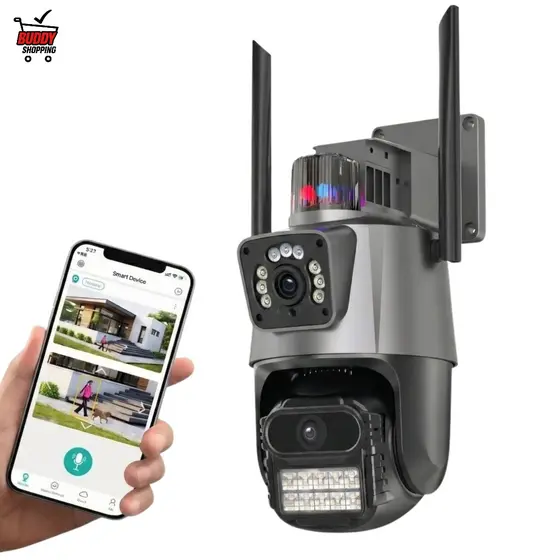Leboss Câmera de Segurança IP Wi-Fi Lente Dupla Externa IP66 PTZ Visão Noturna App iCSee LB-CA245