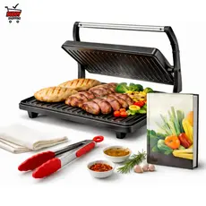 Grill e Sanduicheira Eletrica 1000W Antiaderente Abertura 180 Graus Tomate