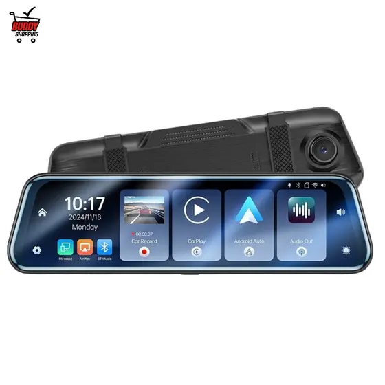Knup Multimídia Automotivo Retrovisor WiFi Câmera Dupla 2K Tela IPS 9.66 Pol KP-S149 ABS