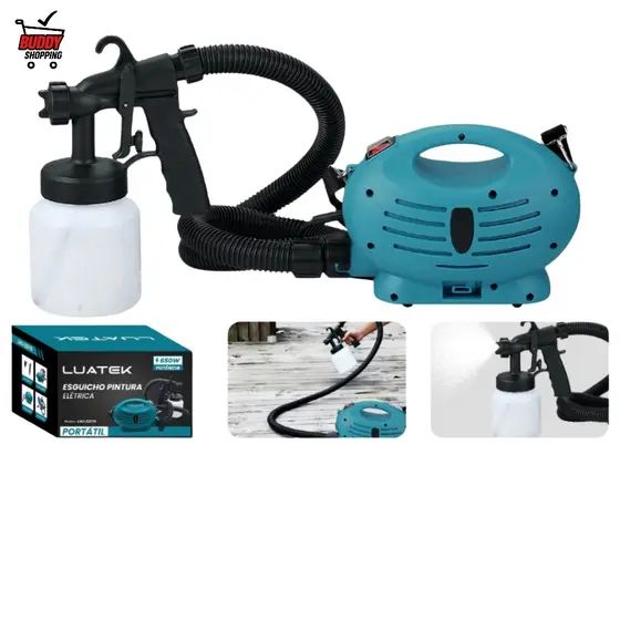 Pistola de Pintura Pulverizadora Luatek 650W Kit Completo Profissional 110V/220V Elétrica Luatek LWJ-ZD119