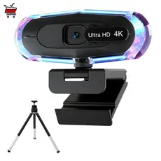 Webcam 4K Ultra HD 3840x2160 Com Foco Automático E Tampa De Privacidade