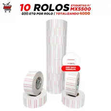 Etiqueta De Preço Para Etiquetadora MX5500 1 Linha 10 Rolos Com 4000un