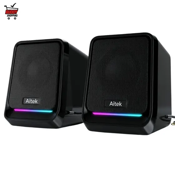 Caixa de Som Gamer RGB para Computador PC Notebook Estéreo 360 Graus Potente 10W P2 USB Premium