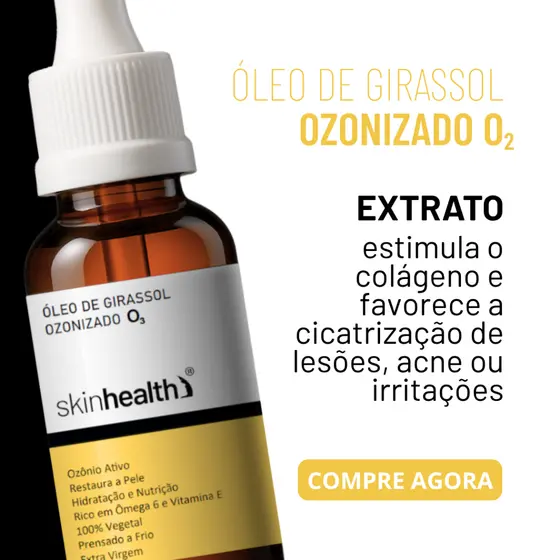 Óleo Essenciais Ozonizado Ativo 100% Vegetal Concentrado Para Manchas Acnes e Espinhas 30ml