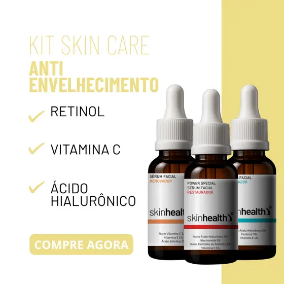 Sérum  Retinol, Hialurônico e Niacinamida | Restaurador, Reparador, Uniformizador | Kit Completo