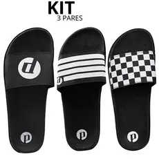 Kit 1 2 e 3 Pares Chinelo Masculino Slide Calce Fácil Confortavel  Macio