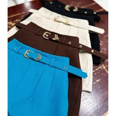 Kit 4 Shorts Feminino Alfaiataria Cintura Alta